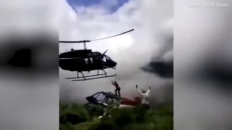 ヘリコプターのハネが男性を切り殺す瞬間が撮影されました。
