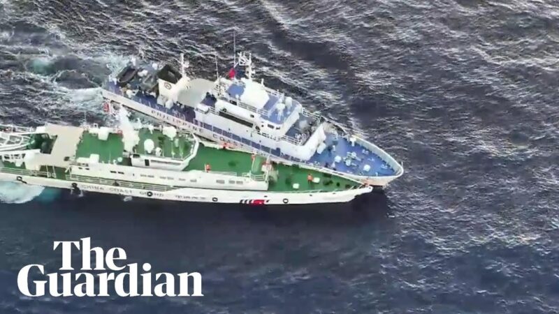 フィリピン沿岸警備隊が中国船と衝突して船が損傷したと発表しました。