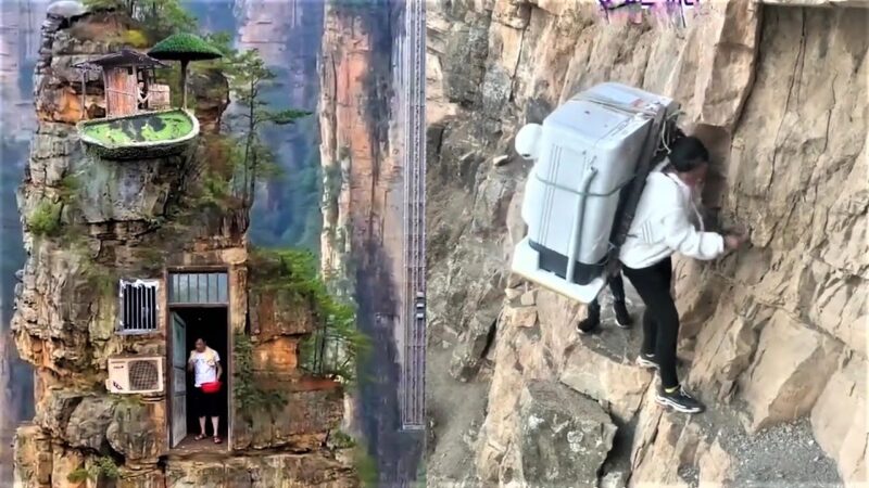 中国人ってこんな断崖絶壁にも住むんですね。【断崖村】