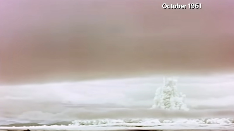 1961年にロシアが水素爆弾のツァーリ・ボンバの実験の極秘映像をロシアが公開しました。