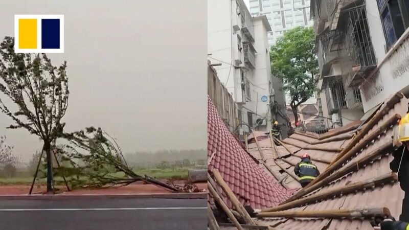 中国を恐ろしいレベルの強風が襲ったようです。