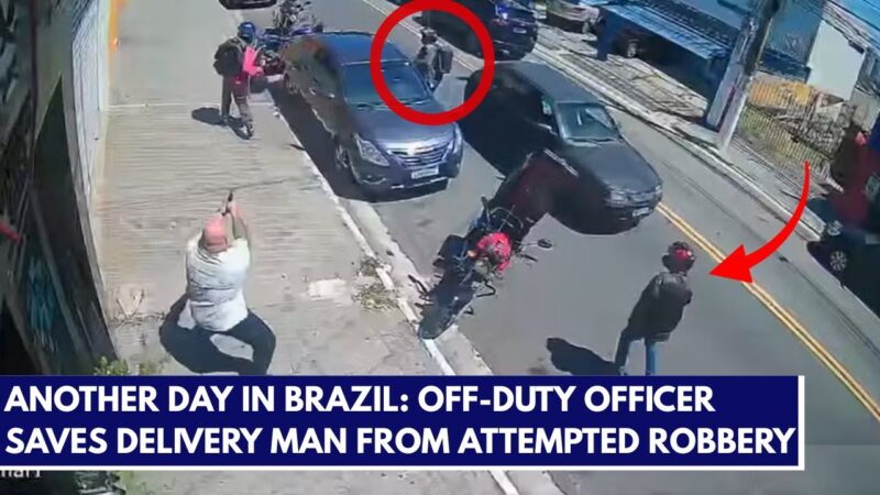 非番の警官が妻の携帯電話店前で起きた強盗事件に発砲で対応し配達員を救出！！