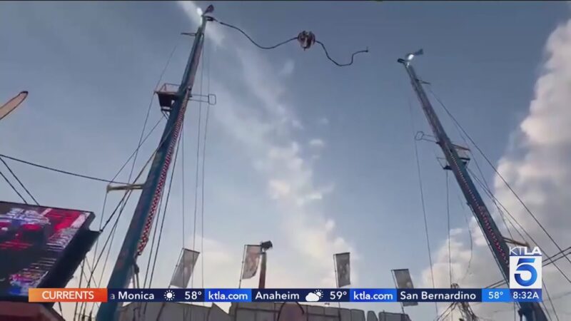 スペインの遊園地でスリングショットが空中で破損し4人が負傷してしまう！！